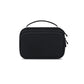 Black watch strap storage bag with top handle, closed and ready for travel storage.