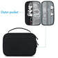 Black watch strap storage bag open, with mesh strap organizer and outer pocket insert.
