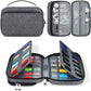 Grey watch strap storage bag open, showing mesh pocket and multiple watch band slots.