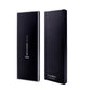 Two black watch strap packaging boxes with white edges, flat rectangular outer cartons