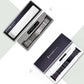 Watch strap blister packaging box set, black outer and white inner trays with strap inserts