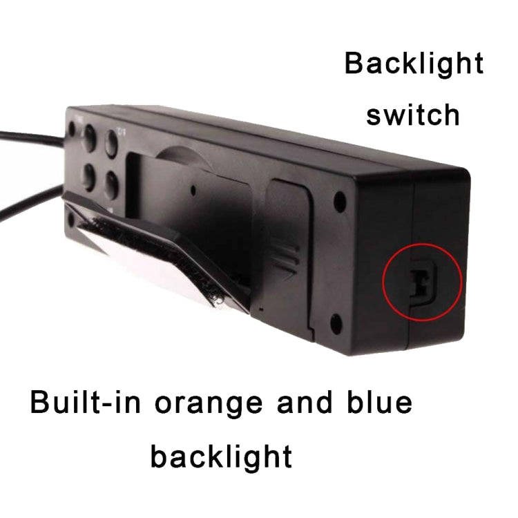 Car LED display with backlight switch and orange/blue illumination setting