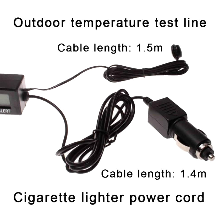 Car LED display with cigarette lighter power cord and outdoor temperature test cable