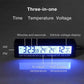 Three-in-one car LED display showing time, indoor/outdoor temperature, and voltage