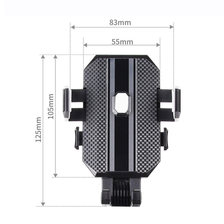 Car phone holder mount with carbon-fiber style grip plate and side clamps