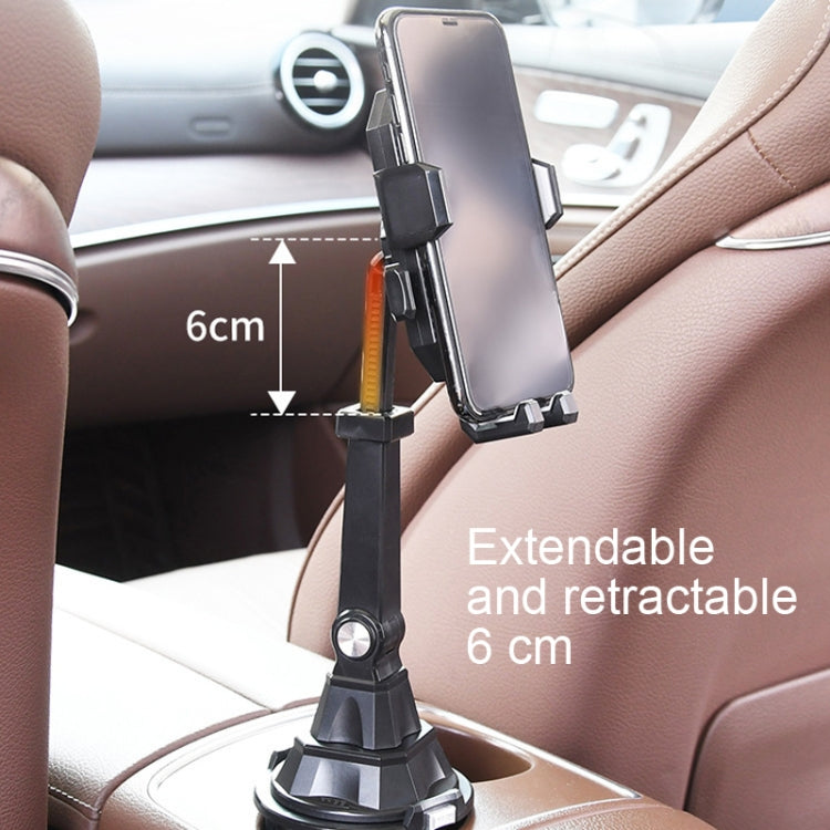 Extendable car cup holder phone mount with adjustable 6 cm reach