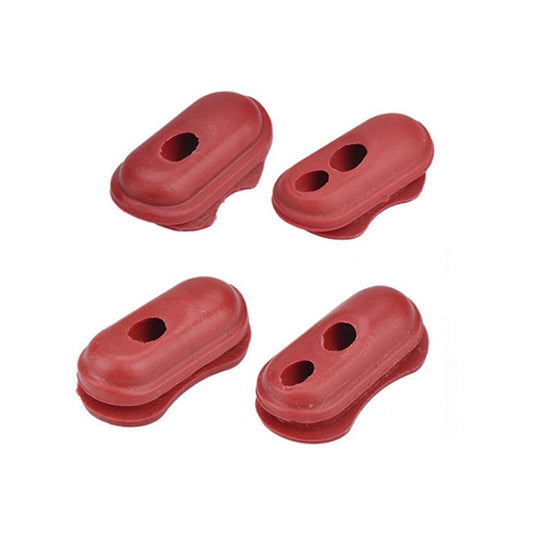 Red silicone charge port plug caps, four-piece set with two openings