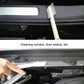 White small bristle cleaning brush for corners and door seams in car interiors