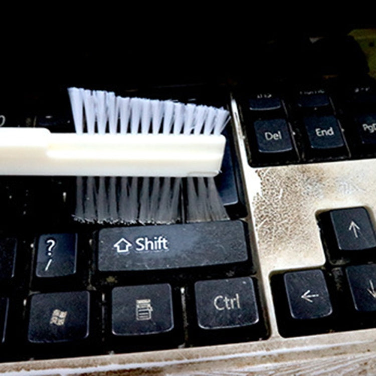 White detail bristle brush for cleaning tight spaces and hard-to-reach grooves