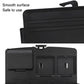 Black folding car dining tray with smooth surface and multiple storage inserts