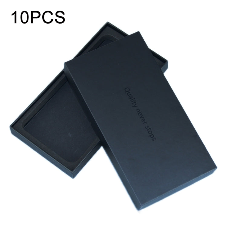 Black phone case and film storage boxes, stacked open view