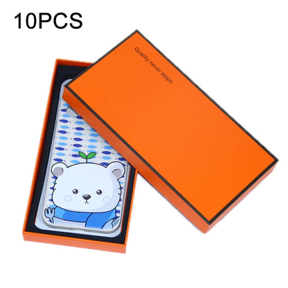 10-piece phone case and tempered film box set, orange with black tray and bear insert