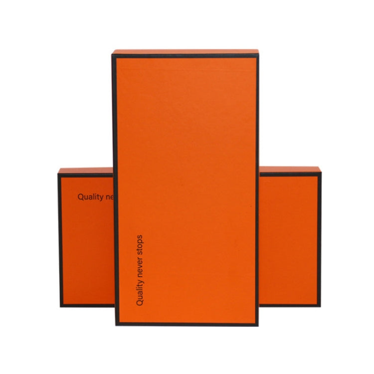 10-piece phone case and tempered film box set, stacked orange boxes with black edges