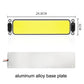 COB LED reading light with aluminum base plate, mounting holes, and wiring