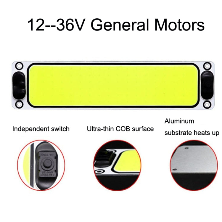 COB LED reading light, ultra-slim rectangular panel for 12–36V use
