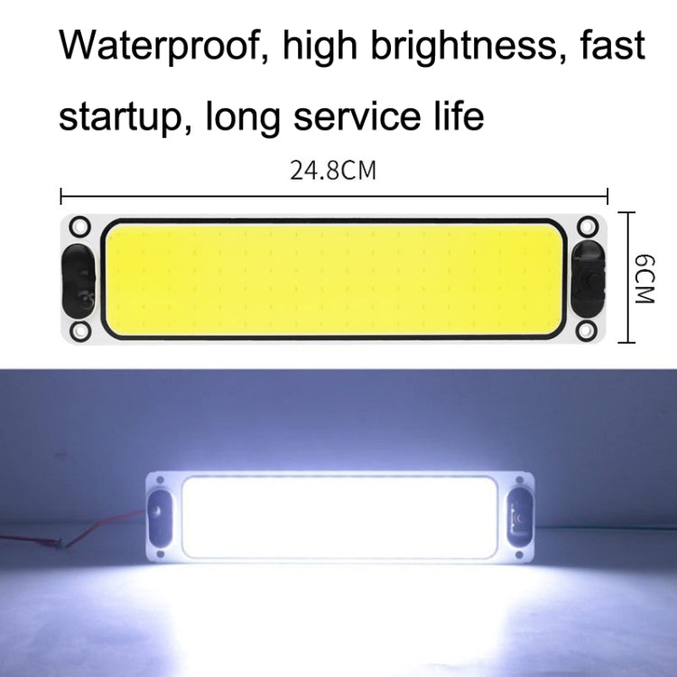 COB LED reading light, slim rectangular yellow COB strip, 24.8 cm length