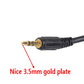 3.5mm AUX audio plug with gold tip on black cable end