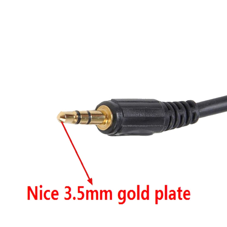 3.5mm AUX audio plug with gold tip on black cable end