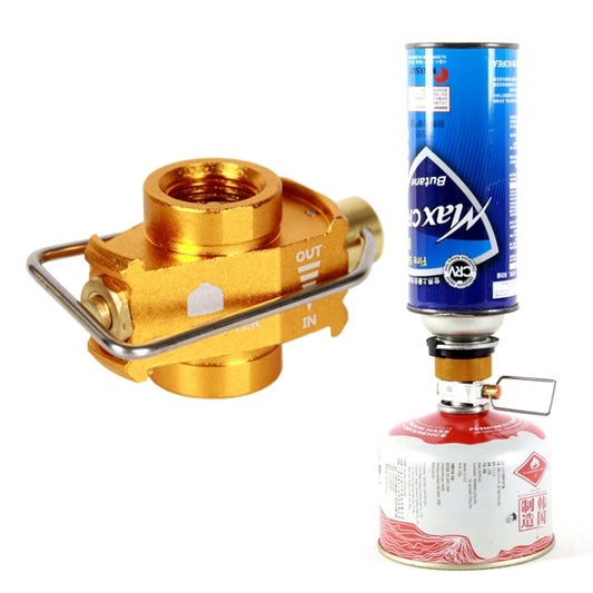 Brass flat gas tank valve with IN/OUT ports and mounting handle