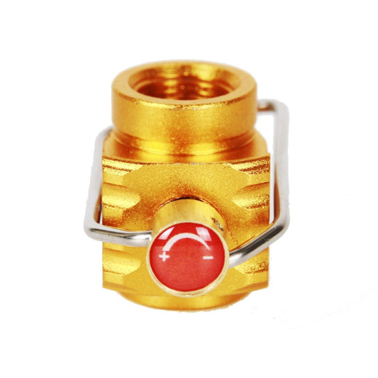 Brass flat gas tank valve with red shutoff knob and U-mount clip