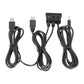 Car USB and AUX interface harness with dual USB plugs and mounting block