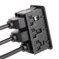 Black mounting backplate with cable connection ports for car USB and AUX module