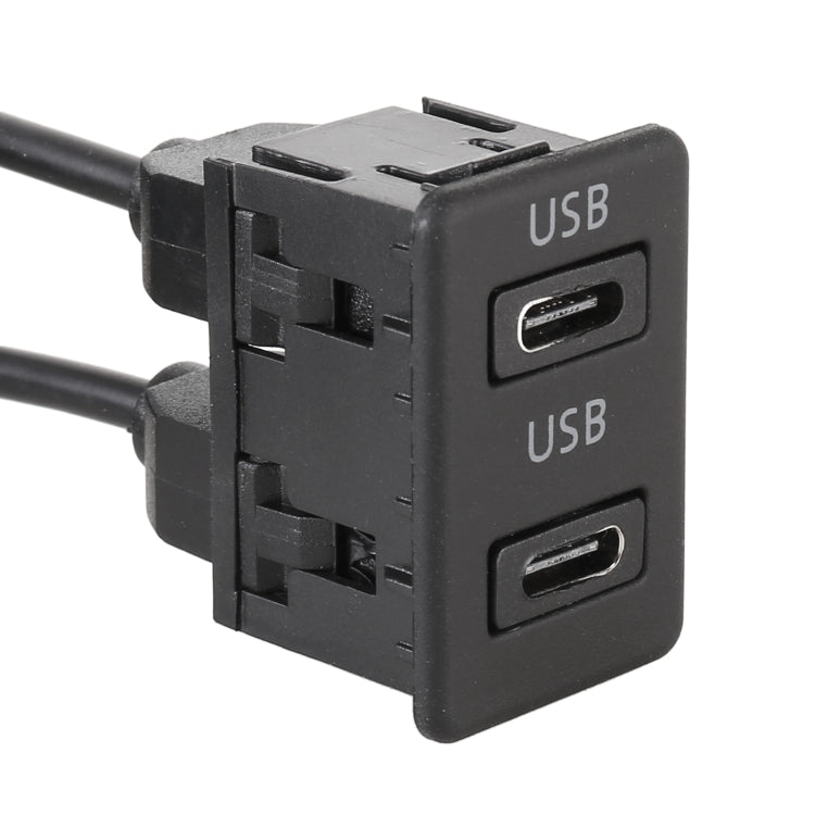 Black dual USB port block adapter with two USB ports and side cable connectors