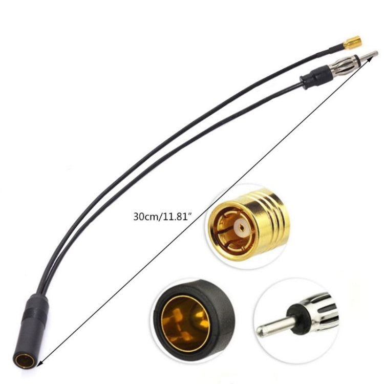 30cm DAB+FM antenna adapter cable with Fakra and RCA connectors