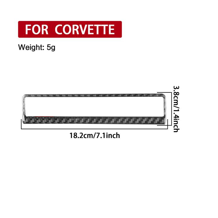 Warning light switch frame sticker, black carbon-fiber pattern, 18.2 x 3.3 cm