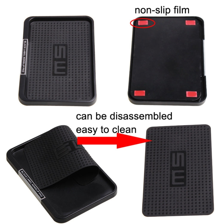 Black non-slip pad tray with removable film for easy cleaning
