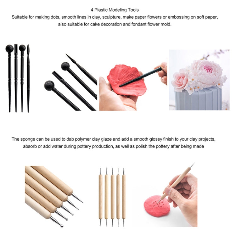 Black plastic modeling tools with ball tips for clay sculpting and smoothing