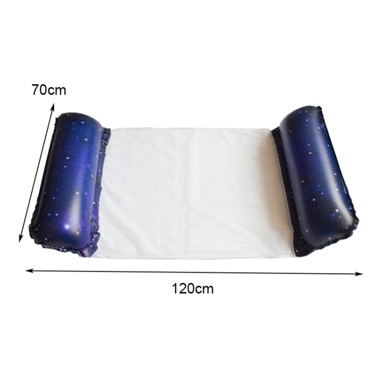 White-center inflatable pool float with galaxy end pillows, 120cm by 70cm