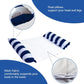 Inflatable pool float with striped end pillows and mesh fabric center