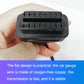 Close-up of 16-pin OBD2-style connector end on conversion cable