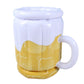 Inflatable PVC ice bucket with white top, yellow base, and curved side handles