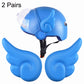 Motorcycle helmet angel wing decorations: blue helmet with blue wings and clear visor