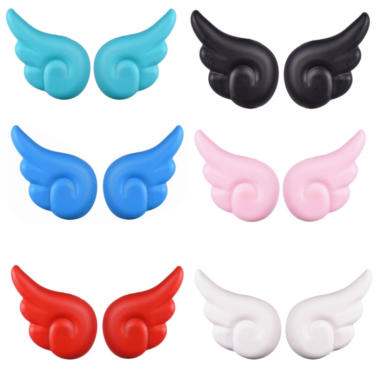 Motorcycle helmet angel wing decorations set in multiple colors: teal, black, pink, red, white