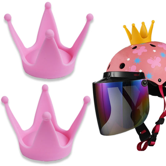 Pink crown suction helmet decorations, with a pink motorcycle helmet and clear visor