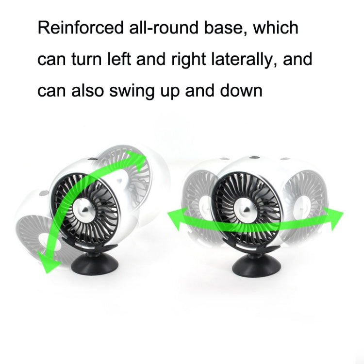 Dashboard USB fan with adjustable stand base for tilt and side-to-side movement