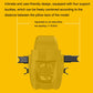 Yellow car seat back fan front view showing vented grille and clip mounts