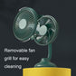 Green mini USB fan with removable front fan grill for easier cleaning