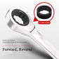 Offset ratchet head with internal gear teeth for forward and reverse