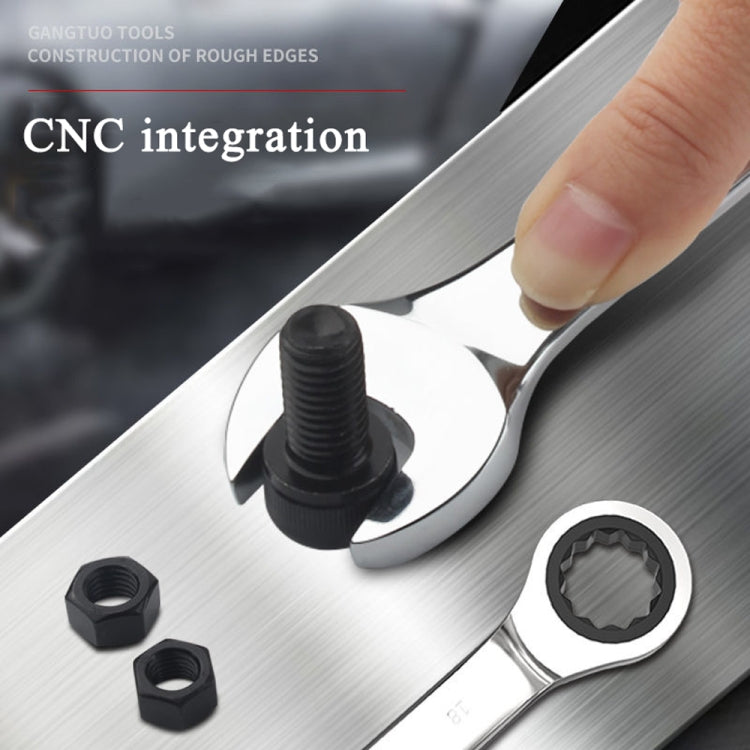 Ratchet wrench head with black threaded knob and hex socket