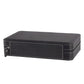 Black PU watch storage box with side zipper and stitched rectangular panel