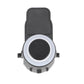 Reverse parking sensor replacement with black housing and white bezel, front view