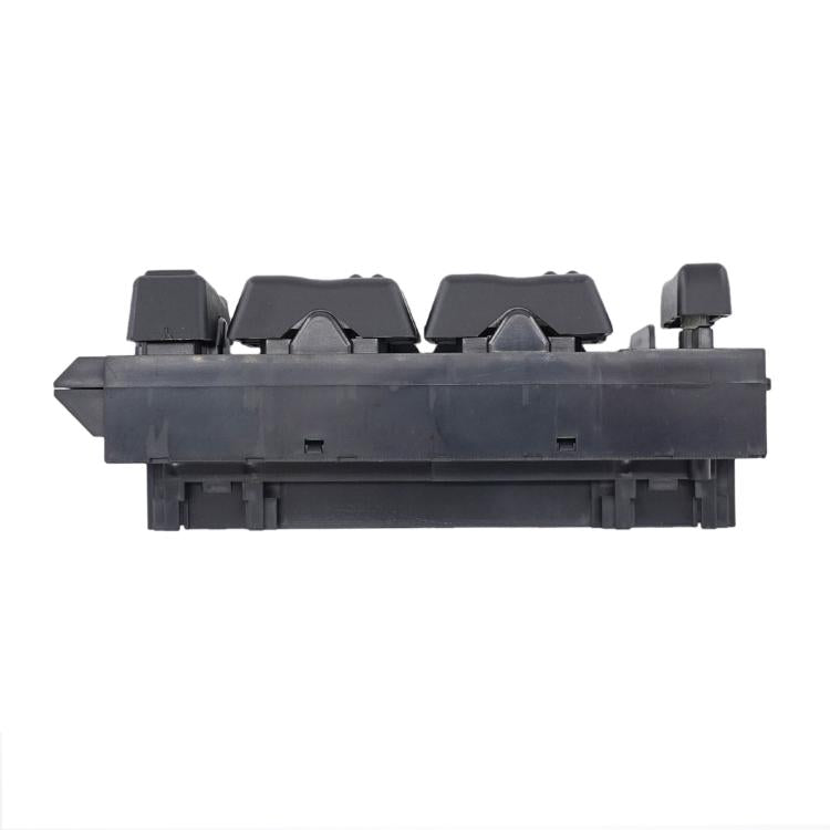 Car window switch assembly with four raised rocker switches on dark base