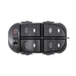 Car window switch assembly with four arrow buttons and lock indicator