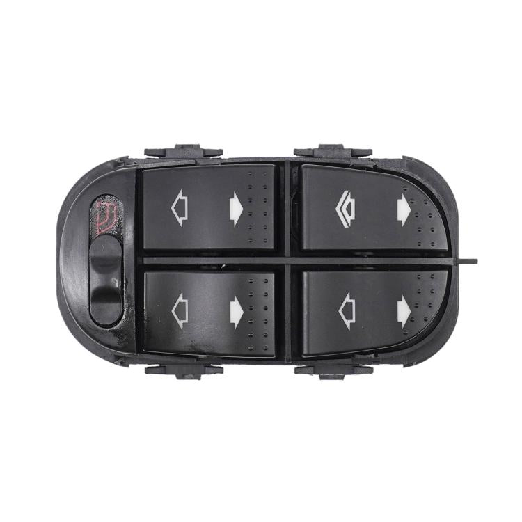 Car window switch assembly with four arrow buttons and lock indicator