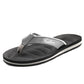 Men's non-slip flip flops, grey thong strap with white edge and textured sole