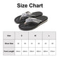 Flip flop size chart showing shoe sizes 39 to 44 and foot length guide